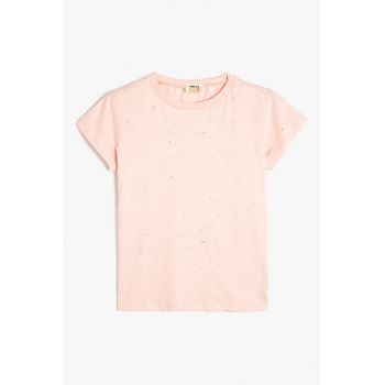 Tricou cu decolteu la baza gatului - stralucitor
