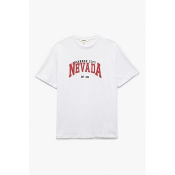 Tricou de bumbac cu imprimeu text