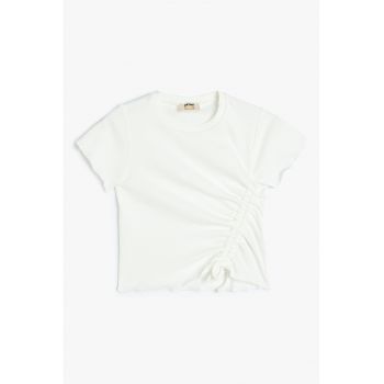 Tricou striat drapat