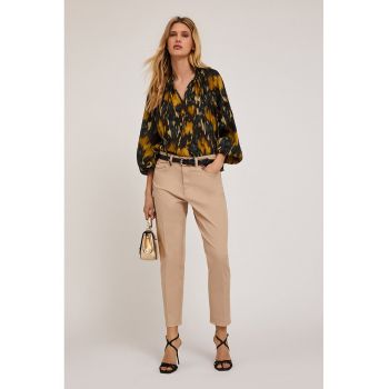 Blugi crop cu talie inalta