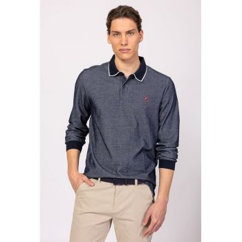 Bluza din bumbac cu guler polo Castano