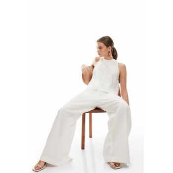 Bluza fara maneci din amestec de in