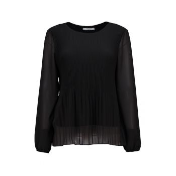Bluza plisata cu maneci semitransparente