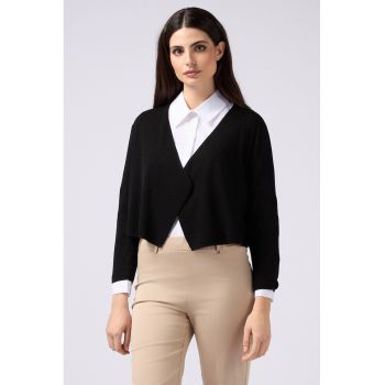 Cardigan cu model uni si decolteu cache coeur