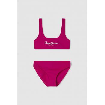 Costum de baie din doua piese cu logo