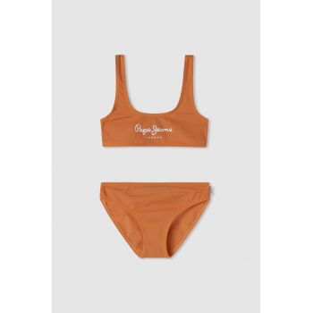 Costum de baie din doua piese cu logo