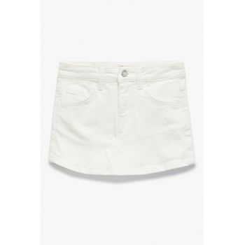 Fusta-pantalon uni din denim
