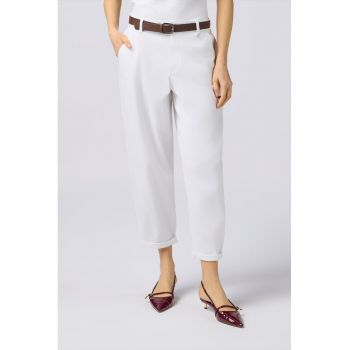 Pantaloni crop cu croiala conica