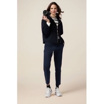 Pantaloni crop din amestec de lyocell