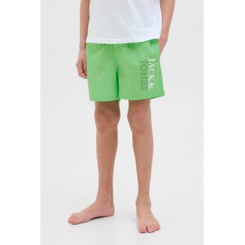 Pantaloni scurti cu imprimeu logo si snur de ajustare