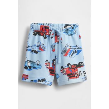 Pantaloni scurti cu imprimeu si talie ajustabila