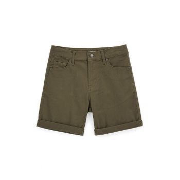 Pantaloni scurti cu model uni si talie medie