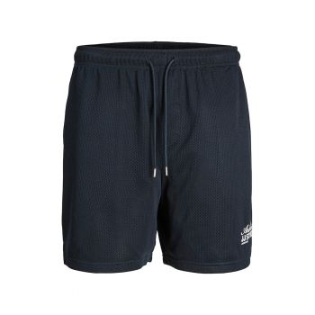 Pantaloni scurti cu snur de ajustare si aspect cu perforatii