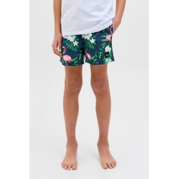 Pantaloni scurti cu snur de ajustare si imprimeu grafic