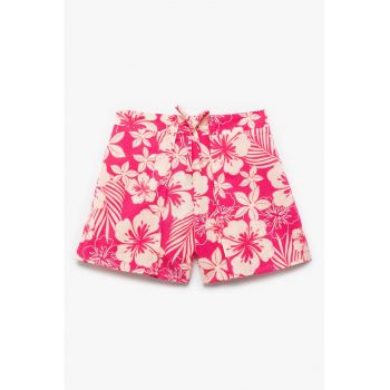 Pantaloni scurti de bumbac cu model floral