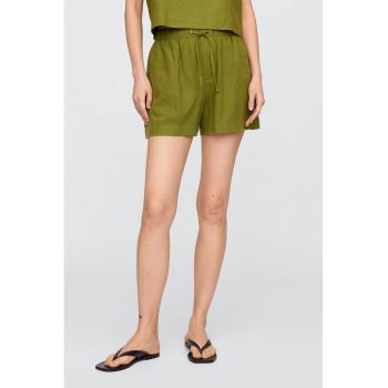 Pantaloni scurti din amestec de in cu model uni