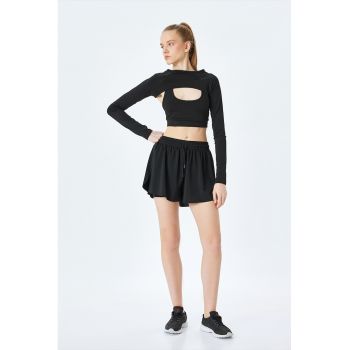 Pantaloni scurti lejer cu model 2 in 1 si snur