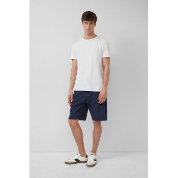 Pantaloni scurti relaxed fit de bumbac cu snur in talie