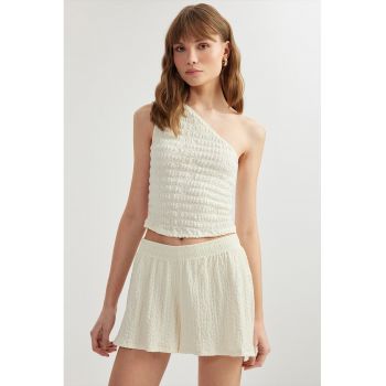 Pantaloni scurti uni texturati