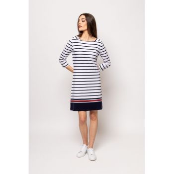 Rochie mini cu croiala in A Vumba - Rosu - Alb optic - Bleumarin -
