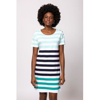 Rochie mini lejera Vuol - Negru - Verde pal - Alb optic -