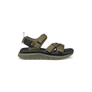Sandale de piele ecologica si material textil cu velcro