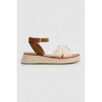 Sandale de piele intoarsa cu platforma