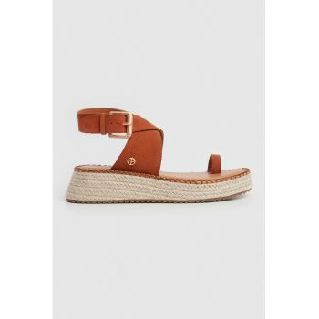Sandale de piele intoarsa cu platforma