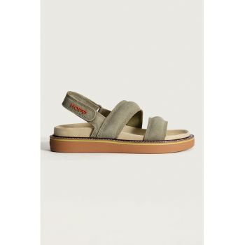Sandale din piele intoarsa cu velcro