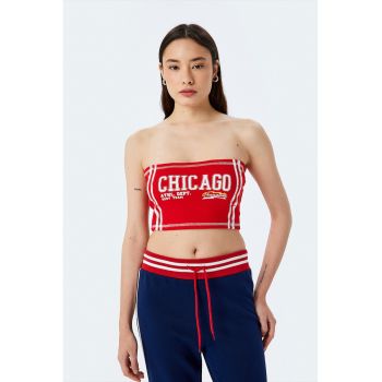 Top crop cu imprimeu