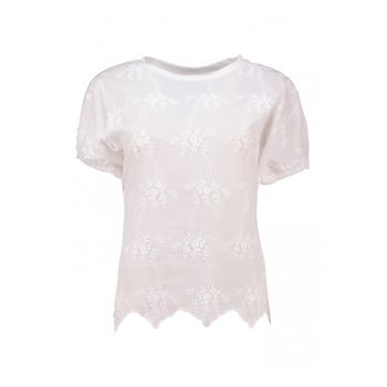 Tricou asimetric cu broderie