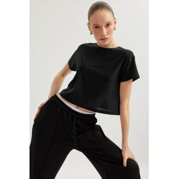 Tricou crop cu maneci cazute