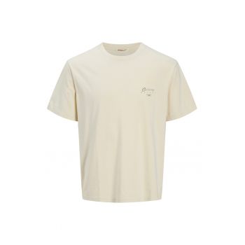 Tricou cu decolteu la baza gatului si imprimeu