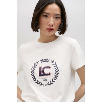 Tricou cu decolteu la baza gatului si logo