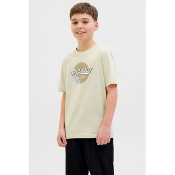 Tricou cu imprimeu logo si maneci cazute