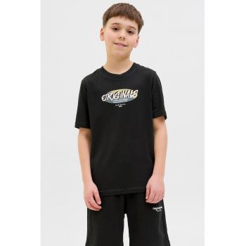 Tricou cu imprimeu logo si maneci cazute