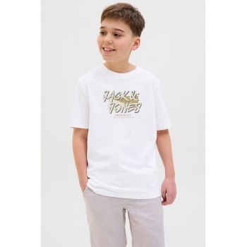 Tricou cu imprimeu logo si maneci cazute