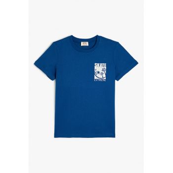 Tricou de bumbac cu imprimeu pe piept