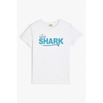 Tricou de bumbac cu imprimeu text