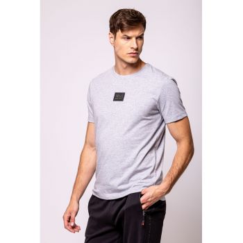 Tricou din bumbac cu decolteu la baza gatului Maska