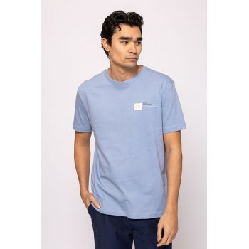 Tricou din bumbac cu decolteu la baza gatului