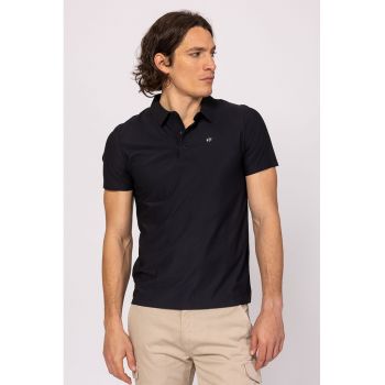 Tricou polo cu fenta cu capse Derwin