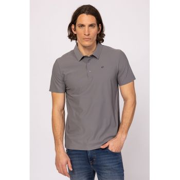 Tricou polo cu fenta cu capse Derwin