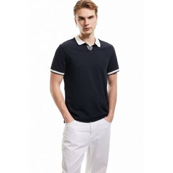 Tricou polo cu guler contrastant