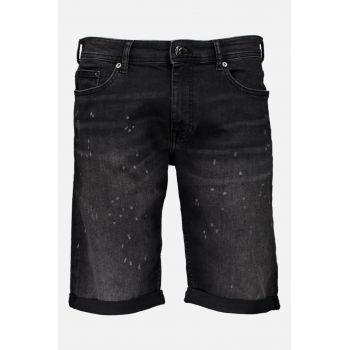 Bermude de denim cu aspect deteriorat