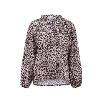 Bluza cu animal print - Negru - Maro fango - Alb murdar -