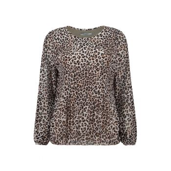 Bluza cu animal print si pliuri