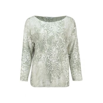 Bluza cu animal print - Verde pal -