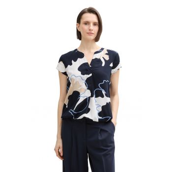 Bluza cu maneci scurte si model floral