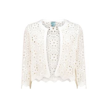 Cardigan crop cu decupaje